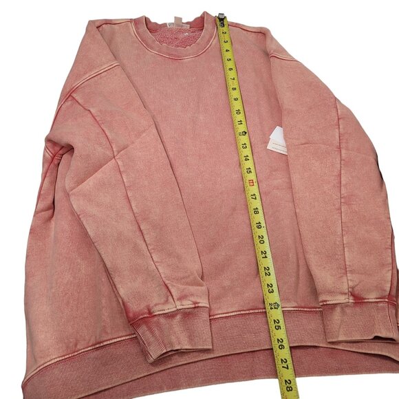 Goodthreads Women's Heritage Fleece Beefy Crewneck Sweatshirt Pink Acid Wash L - Picture 11 of 11